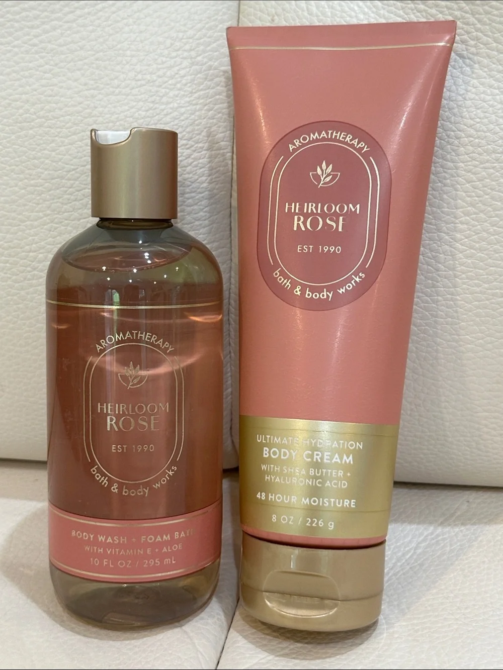 Bath and Body Works Heirloom Rose BodyWash and Cream Bundle Full Size